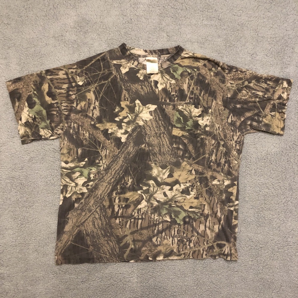 Vintage Y2K Mossy Oak Realtree Long Sleeve Camo Pocket T-Shirt Men's Sz XL